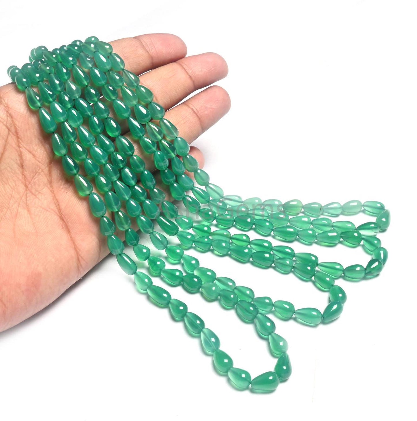 Fine Green Onyx Smooth Drop Gemstone loose Beads, Onyx Plain Handmade Teardrop Straight Drill Beads Green Onyx Beads Jewelry Handicraft SALE