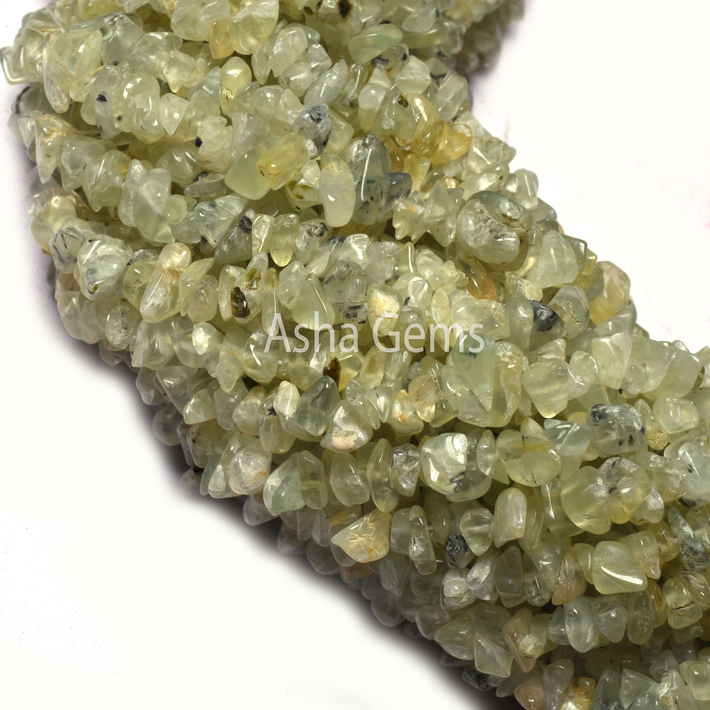 Natural Prehnite Uncut Chip Beads Gemstone Green Prehnite Smooth raw rough Uneven Tiny Beads,34"Strand Prehnite Chip Bead Jewelry Craft sale