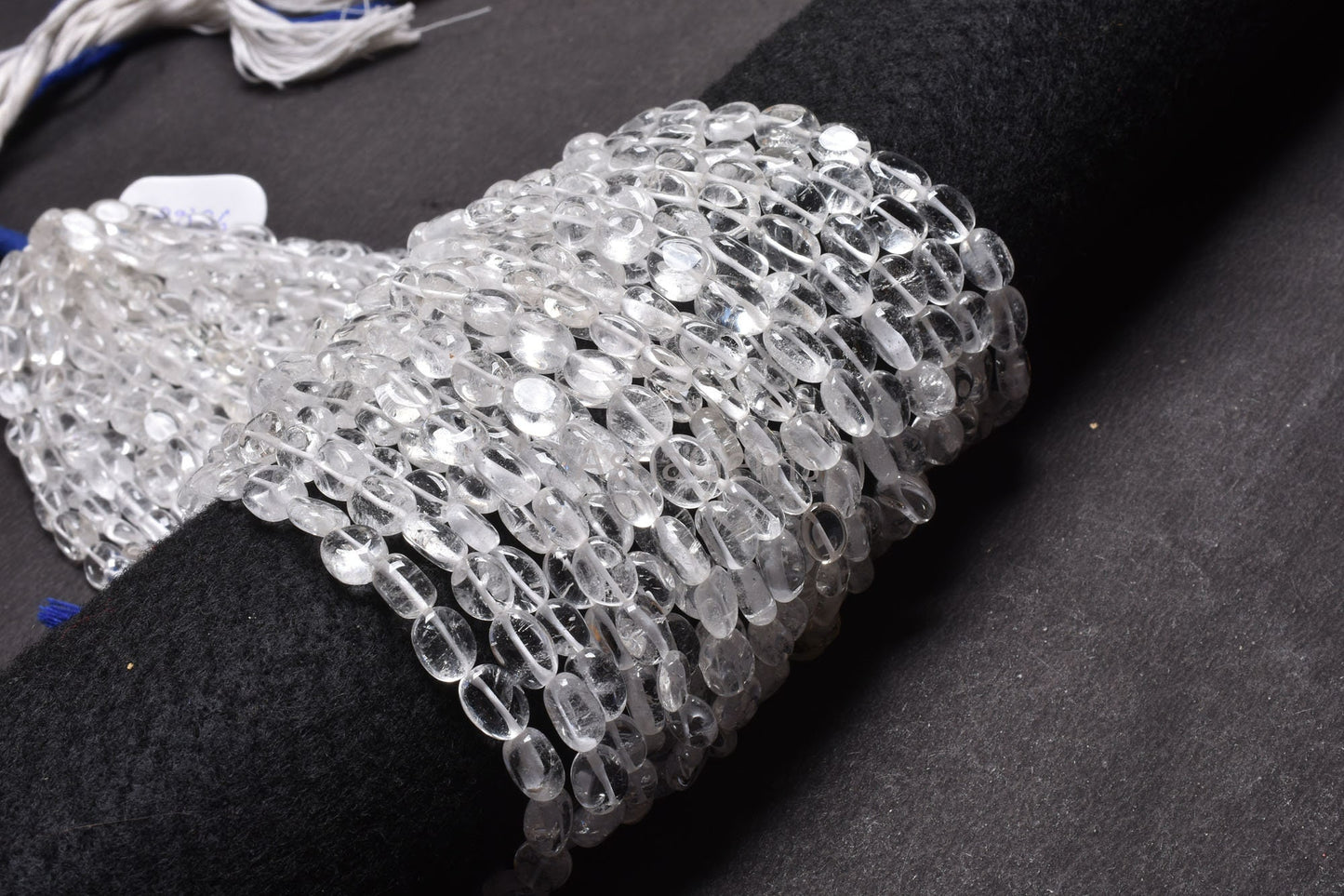 Beautiful White Crystal Quartz Smooth Oval Shape Gemstone Loose Beads,12.5" Strand Natural Crystal Plain Handmade Oval Beads Jewelry Crafts