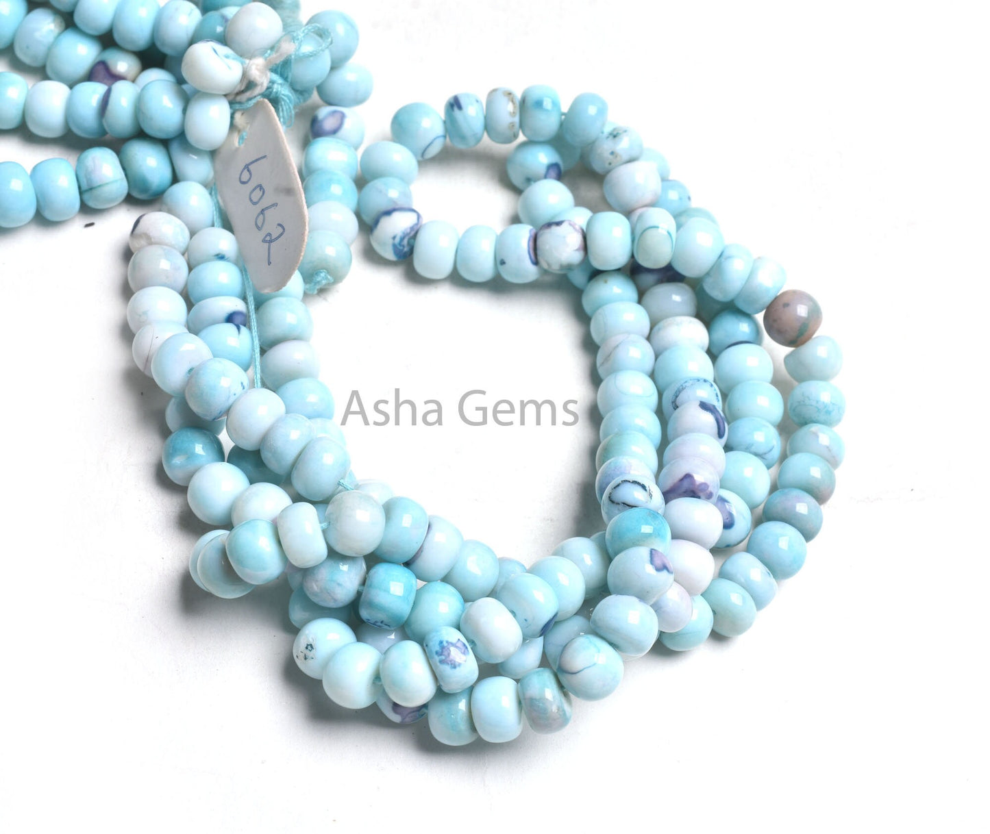 Beautiful Blue Opal Smooth Rondelle Shape Beads,8 mm Shaded Blue Opal Plain Roundelle Gemstone Beads opal Strand For Jewelry Handicraft SALE