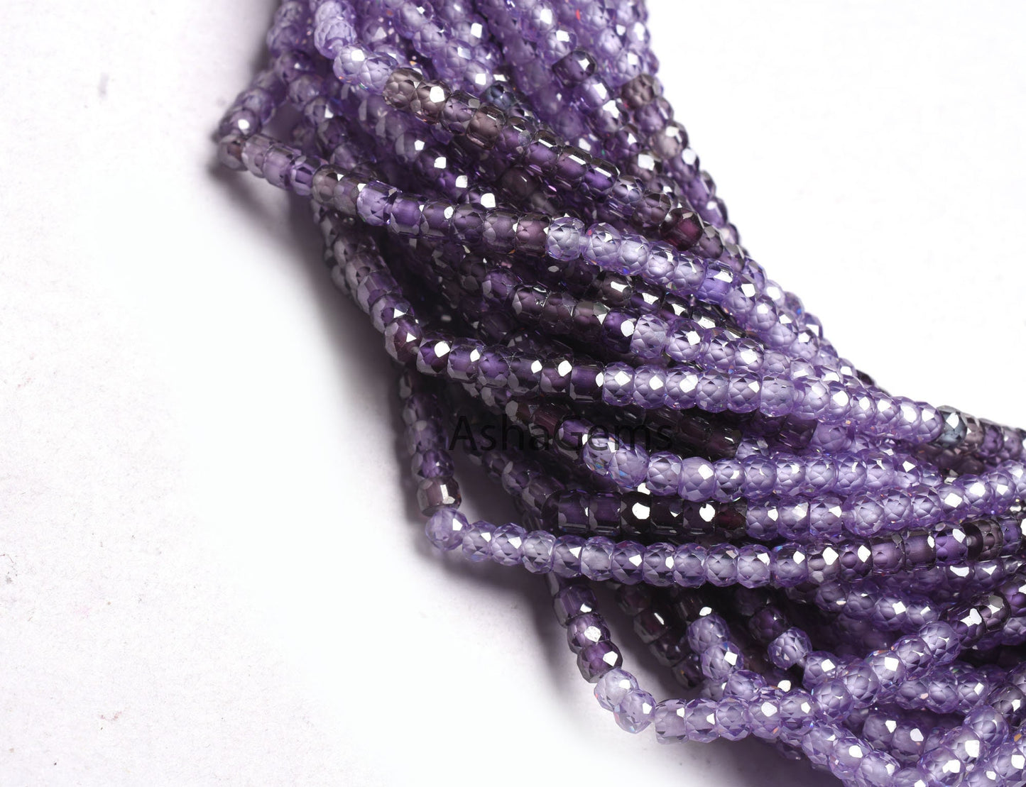 Shaded Blue Zircon faceted Rondelle beads,3 mm AAA Shaded Lavender Zircon Micro Faceted Beads,13' Strand cubic Zircon Beads Jewelry necklace