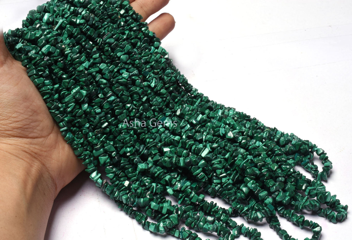 34" 1 Strand,Natural Malachite Gemstone Uncut Chips, Green Malachite Smooth Raw Bead Rough Beads Malachite Chips Jewelry making Crafts SALE