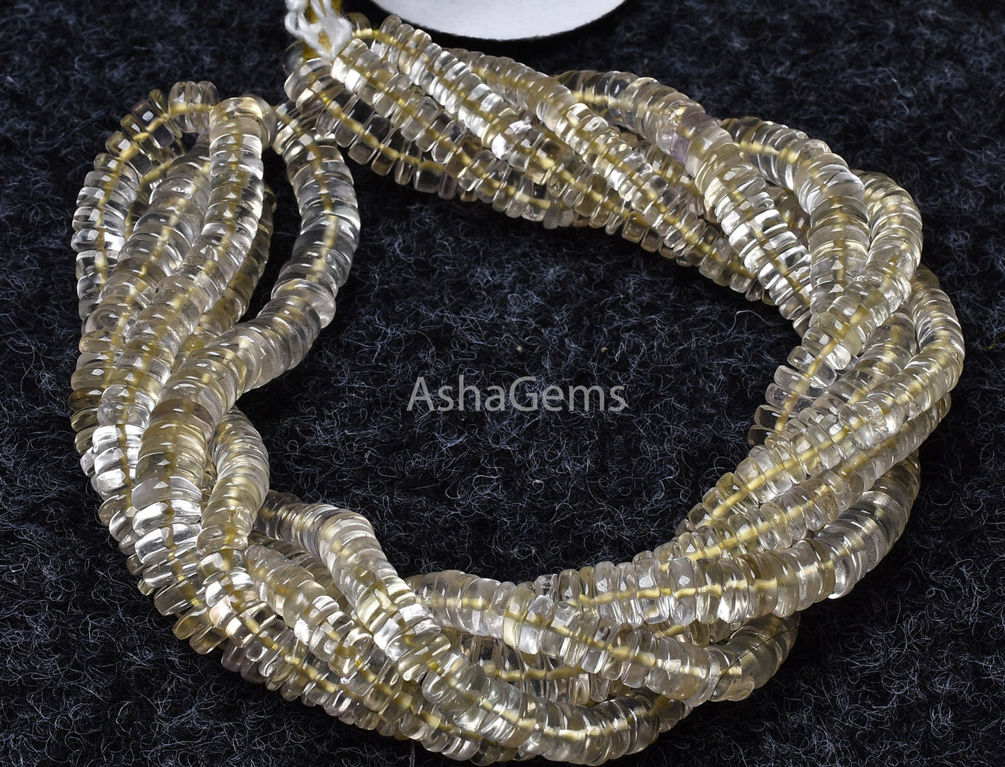 Amazing Lemon Quartz Smooth Wheel Shape Beads, Natural Light Yellow Heishi Tyre Gemstone Beads Flat Tyre Beads For Jewelry Making Craft SALE