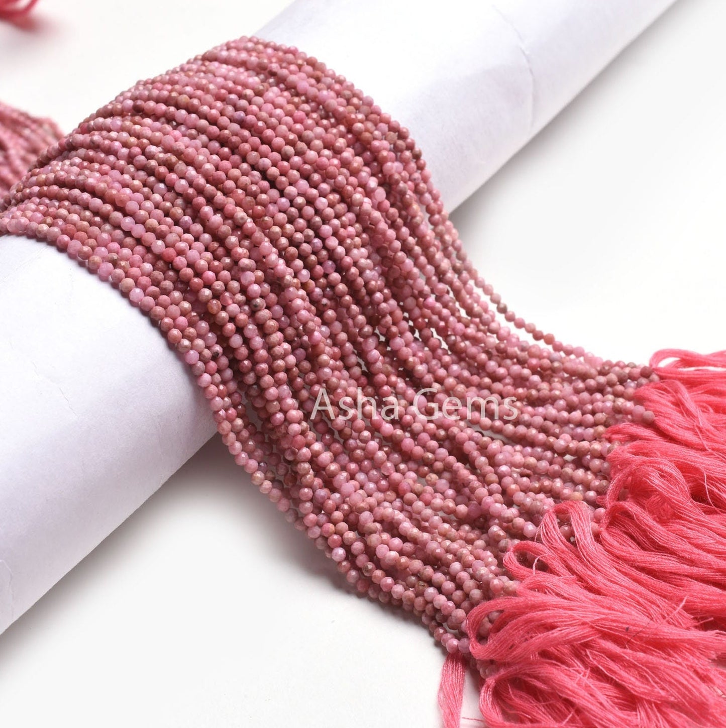 2.5mm Pink Rhodochrosite Micro Cut Gemstone Beads, Natural Rhodochrosite Beads Rhodochrosite Machine Cut Rondelle Bead Necklace Jewelry SALE