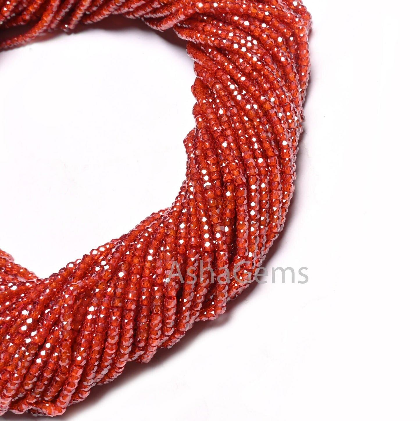 2.5 mm AAA Orange Zircon faceted Micro Cut rondelle Tiny beads,13"Strand Deep Orange Cubic Zircon Machine Cut Bead Jewelry making Craft SALE
