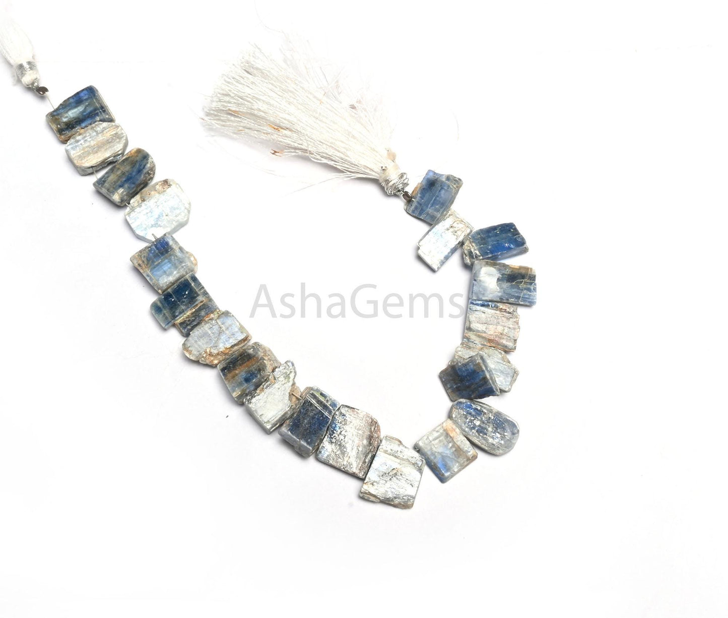 Beautiful Kyanite Smooth Raw Slice Uneven Beads,8"Strand natural Blue Kyanite Flat Rough Unshape Gemstone Kyanite Beads Jewelry Making Craft