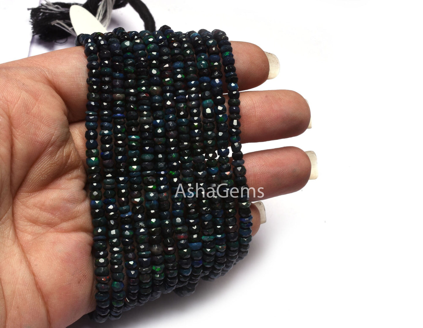 AAA Multi Blue Ethiopian Opal Faceted Rondelle shape Beads, Natural Flashy Welo Fire Ethiopian Opal Gemstone Bead Opal Indian Cut Beads SALE