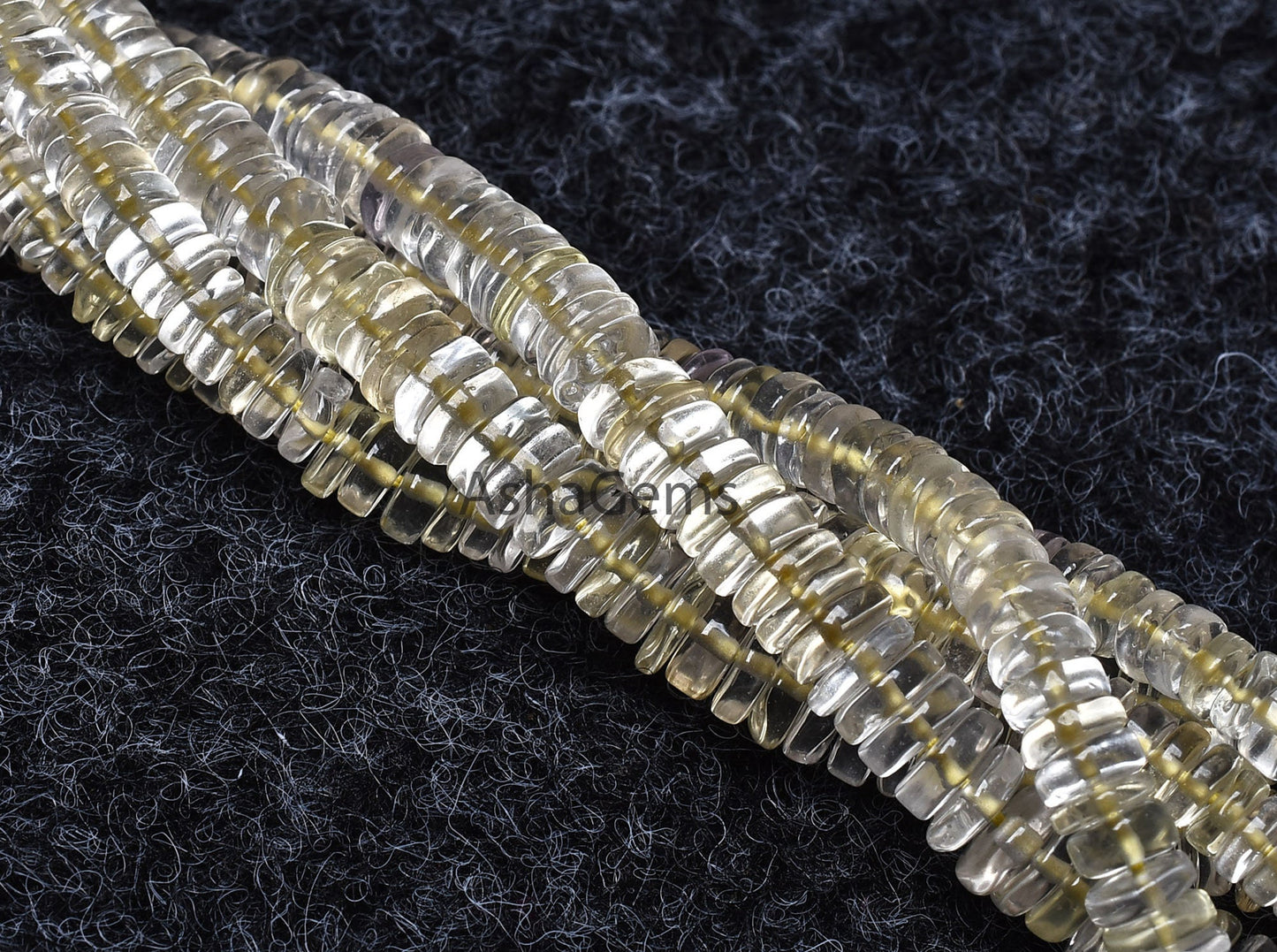 Amazing Lemon Quartz Smooth Wheel Shape Beads, Natural Light Yellow Heishi Tyre Gemstone Beads Flat Tyre Beads For Jewelry Making Craft SALE