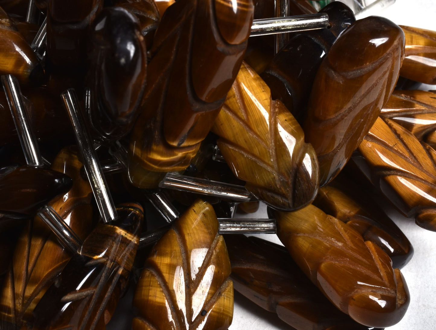 Natural Tiger Eye Carve Pears Shape Beads, Beautiful Brown Tiger Eye Carved Teardrop Beads, Gemstone Fancy Carving Beads For Jewelry Makings