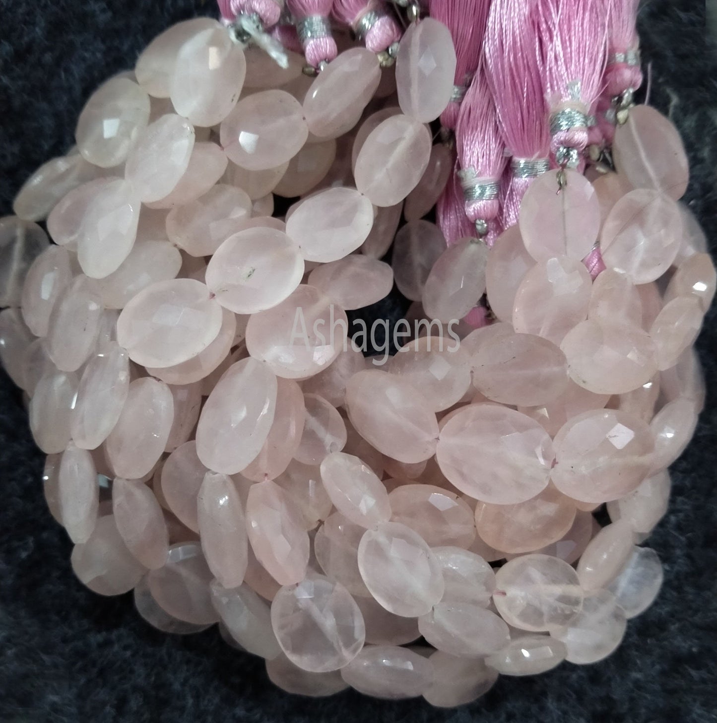 Beautiful Pink Rose Quartz Faceted Oval Shape Beads, Natural rose Quartz Gemstone Beads Indian,8 Inch Strand Quartz Faceted Oval Beads Craft