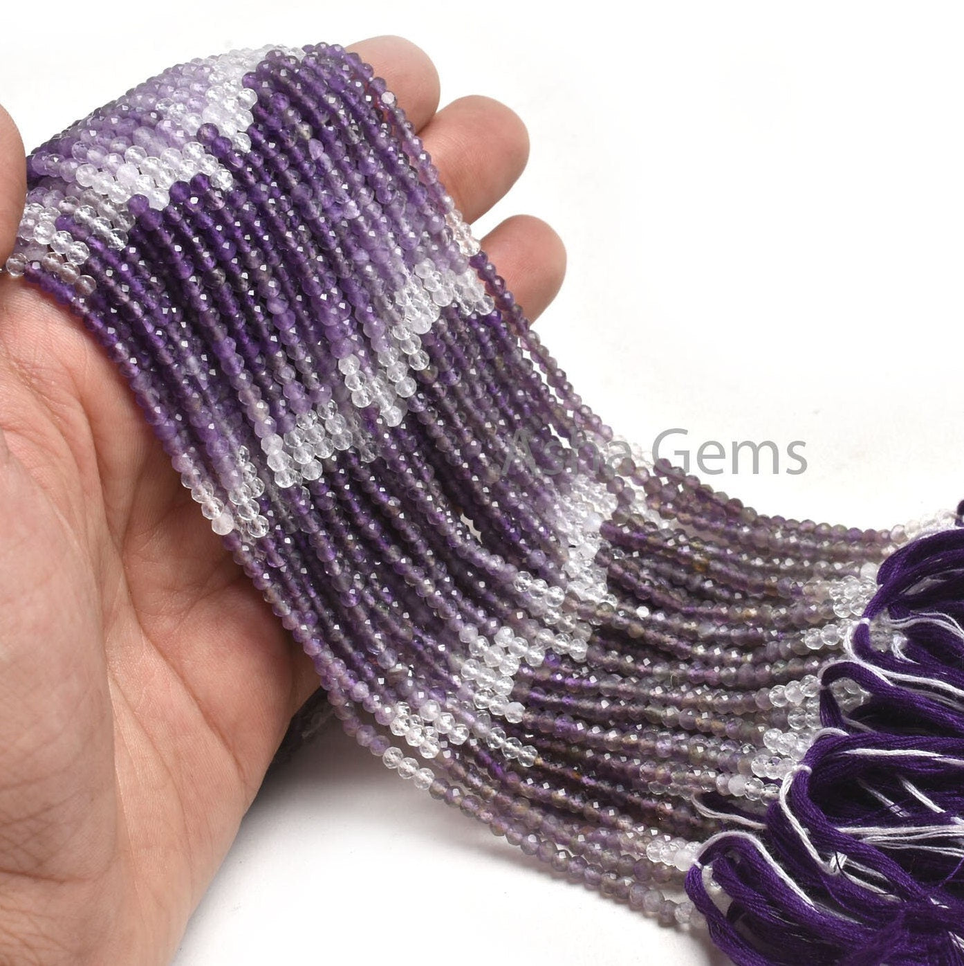 3 mm Natural Amethyst Faceted Micro Cut Faceted Beads, Shaded Purple Amethyst Machine Cut Gemstone Beads, amethyst Bead Jewelry Makings SALE