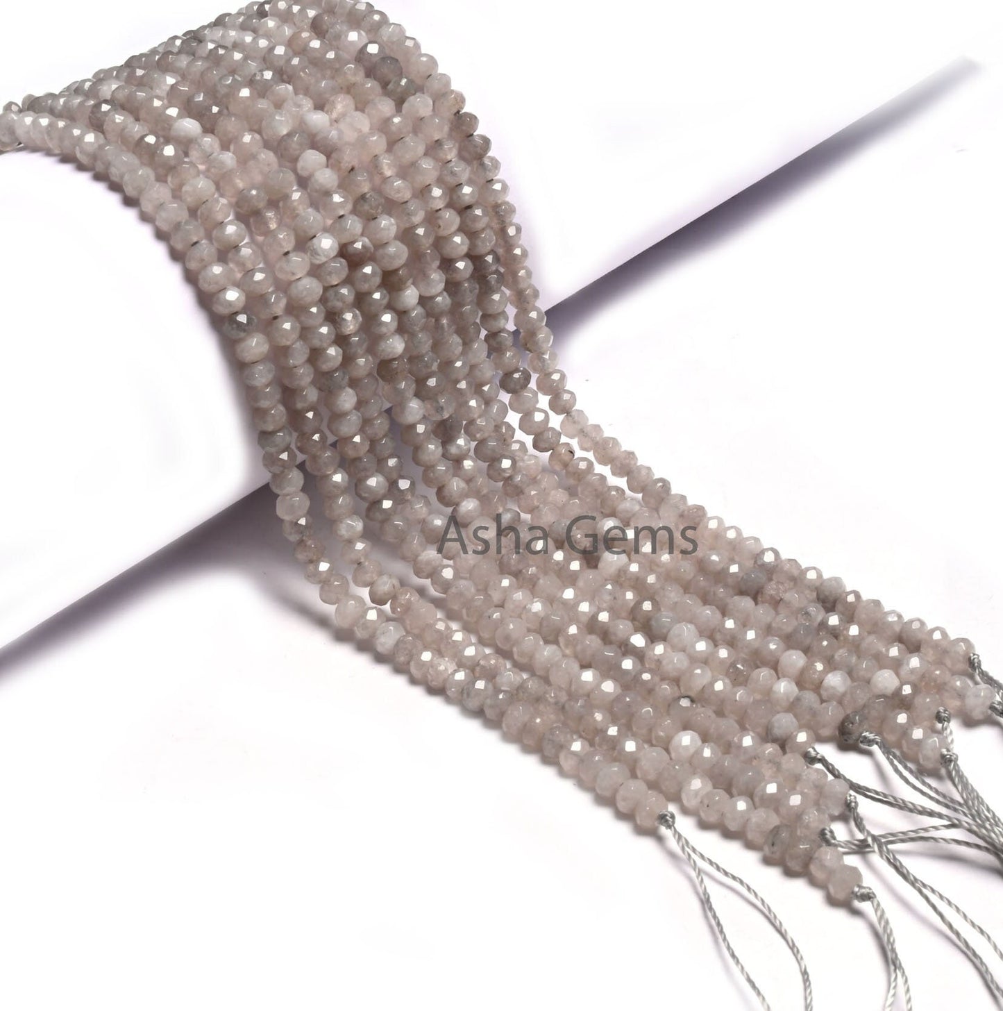 Beautiful Grey Jade Quartz Faceted Gemstone Loose Beads,13.5" Strand Grey Jade Machine Cut Rondelle Bead,4.5 mm Beautiful Jade Beads Jewelry