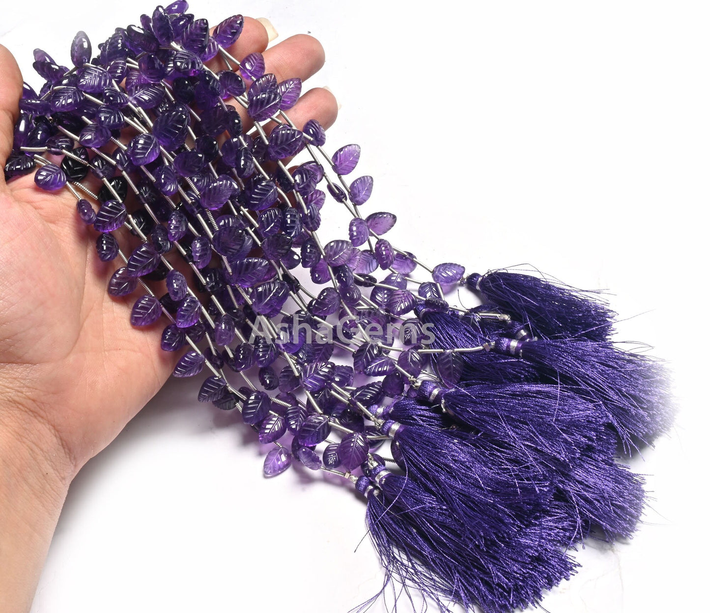 Fine Quality Purple Amethyst Fancy Leaf Shape Carving Beads, Natural Amethyst Carve Pear Briolette Gemstone Handmade Bead Jewelry Craft SALE