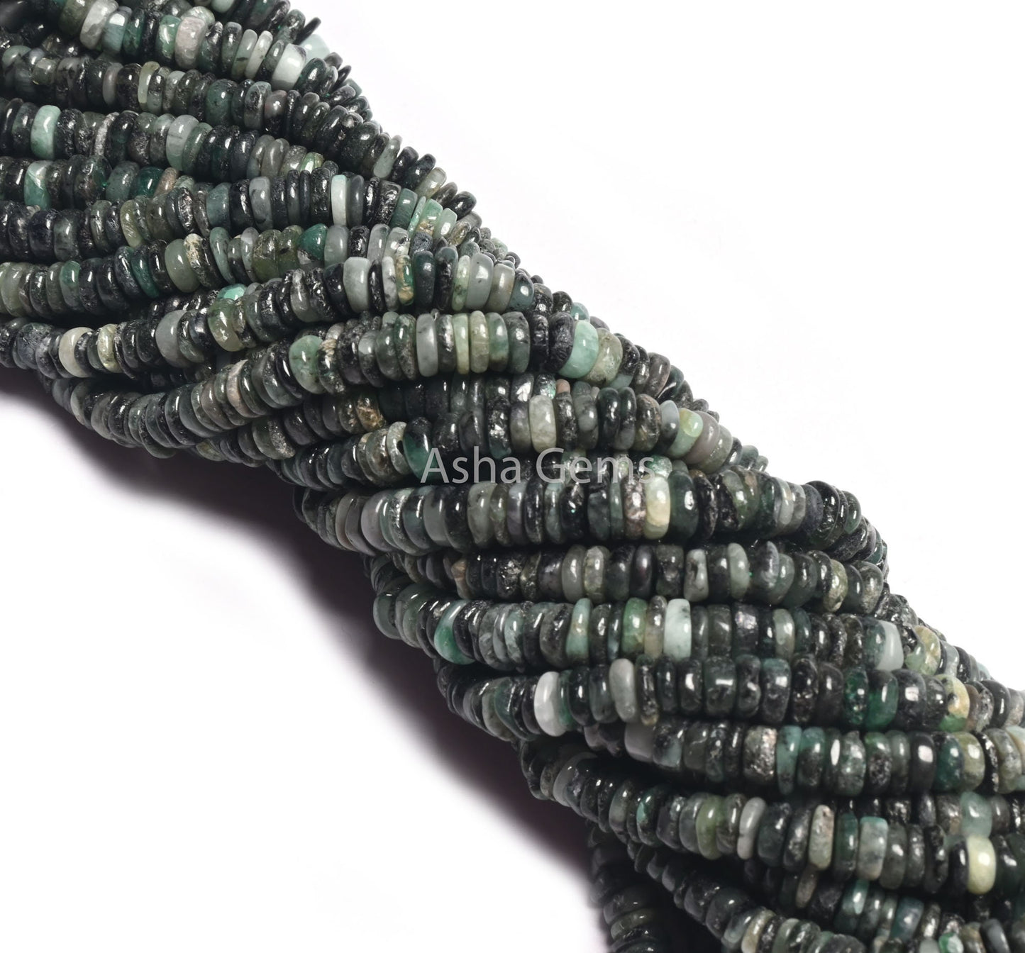 Beautiful Emerald Smooth Heishi Tyre Shape Beads, Natural Green Emerald Tyre Smooth Bead,8/16" Strand emerald Shaded Bead Jewelry Craft SALE