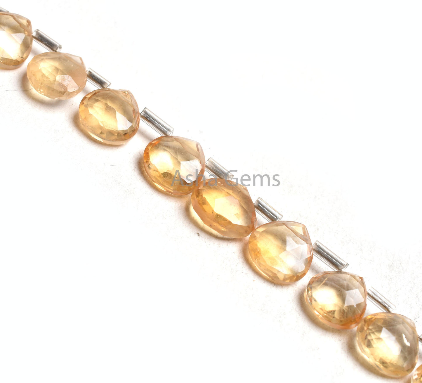 AAA Quality Natural Citrine Quartz Faceted Heart Shape Beads, Yellow Citrine Machine Cut Heart Briolette Gemstone Citrine Beads Jewelry SALE