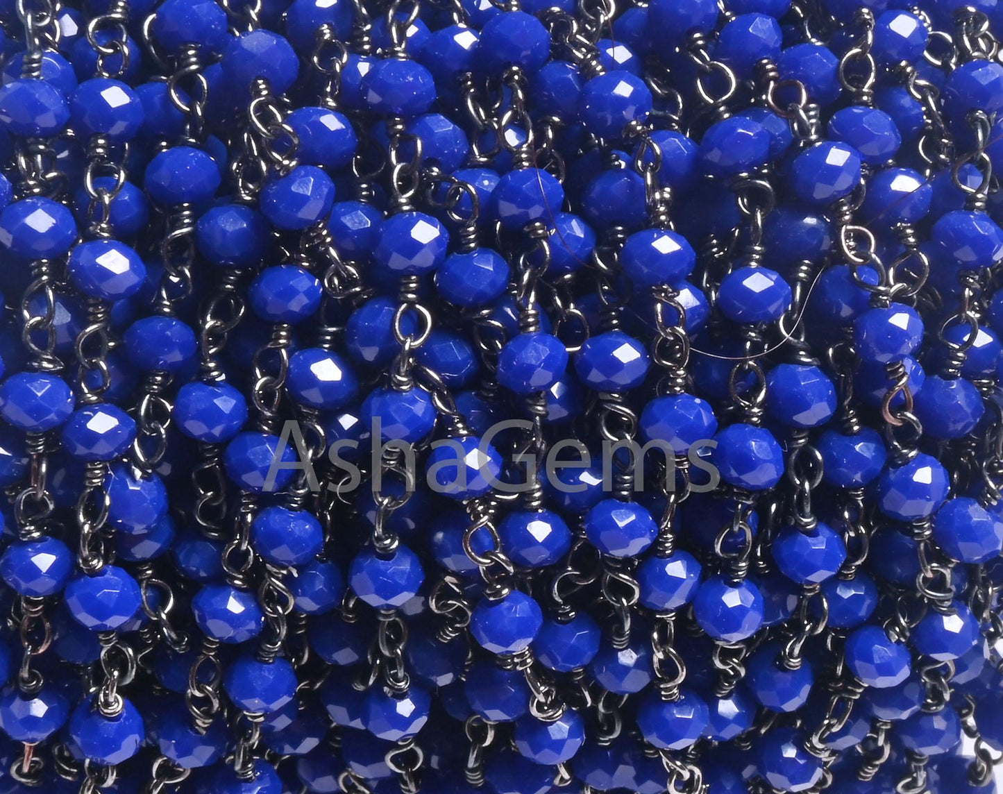AAA Quality Blue Lapis Hydro Rondelle Faceted Beads Rosary Chain,3 mm Black Metal Plated Gunmetal Wire Wrap Chain Jewelry Making handicrafts