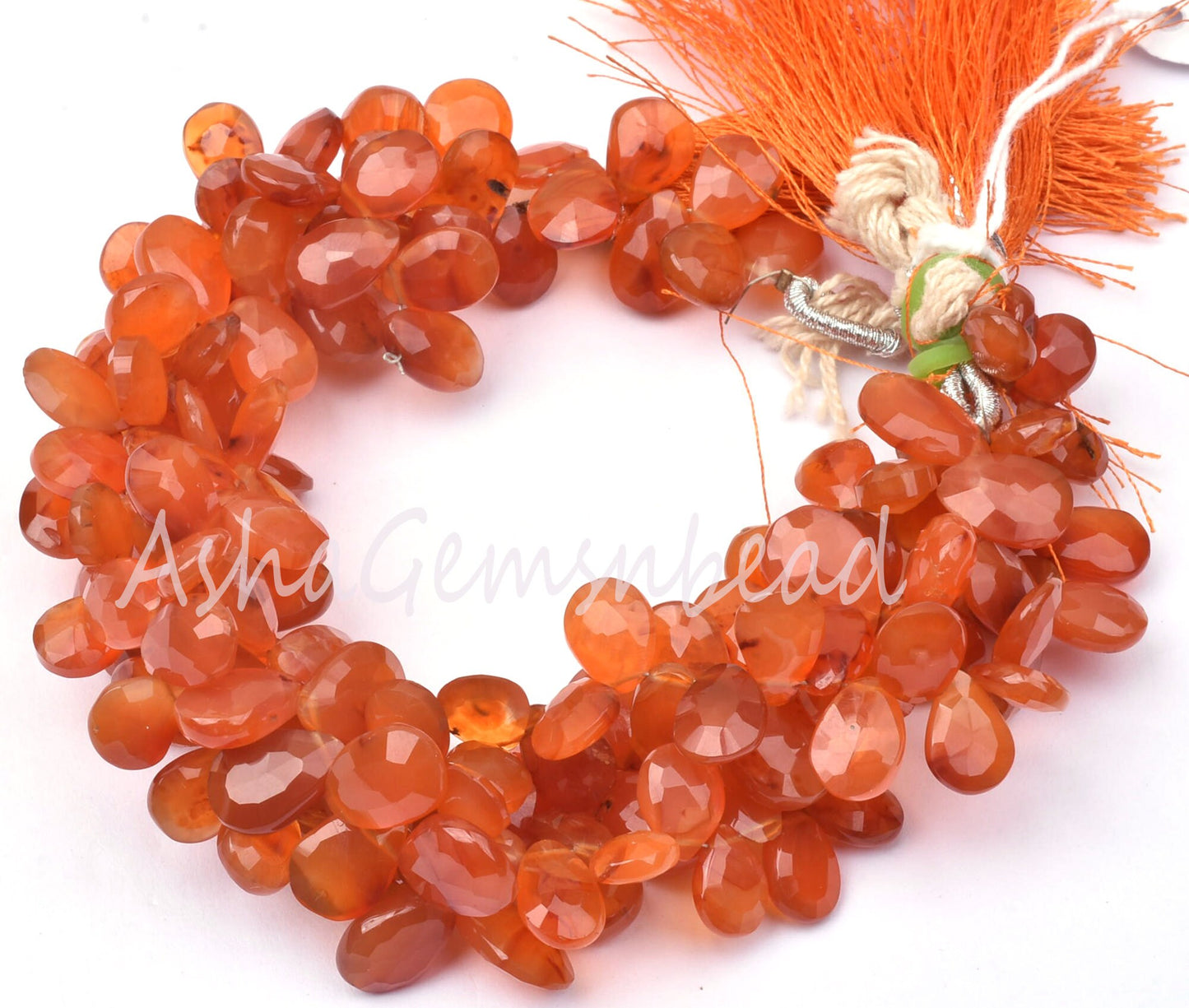 Carnelian Faceted Pear Shape Gemstone Beads, Natural Carnelian Side Drill Teardrop Briolette Indian Cut Beads, Carnelian Beads Jewelry SALE