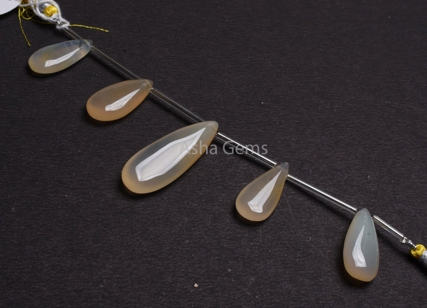 Beautiful Chalcedony Smooth Pears Gemstone Beads, Shaded Off Light Yellow Chalcedony Fancy Teardrop Side Drill Beads Necklace Jewelry Making