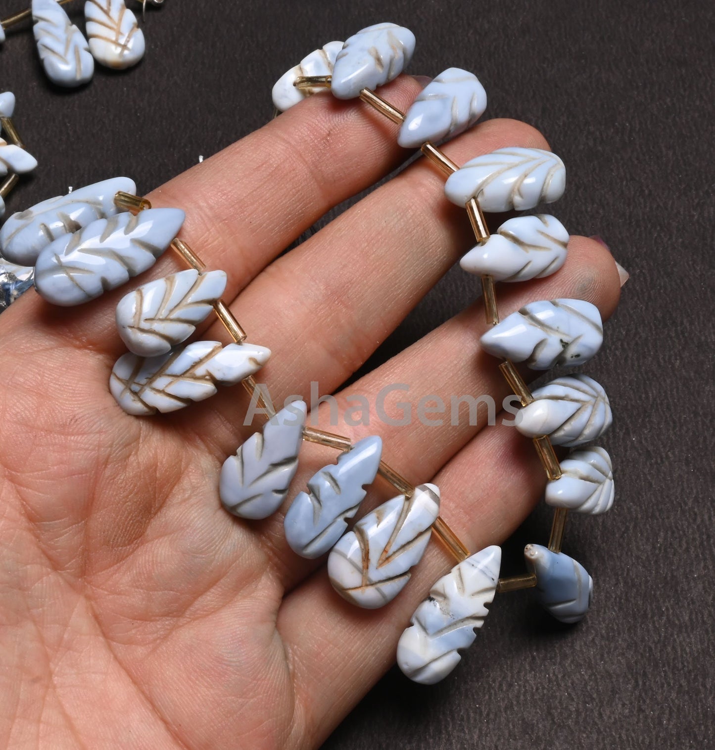 Beautiful Blue Oregon Opal Carving Pear Shape Gemstone Beads,8.5" Blue Opal Teardrop Handmade Carved Opal Beads Jewelry Makings Crafts SALE