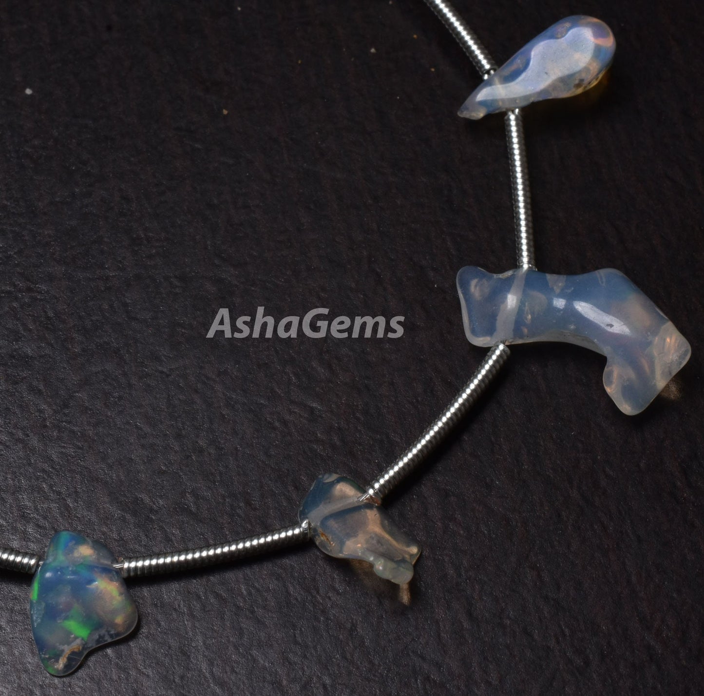 Beautiful Multi Fire Ethiopian Opal Utreated Raw Beads, 9" strand Natural Colorful Fire Ethiopian Opal Uneven Shape Beads, Rock Mineral Opal