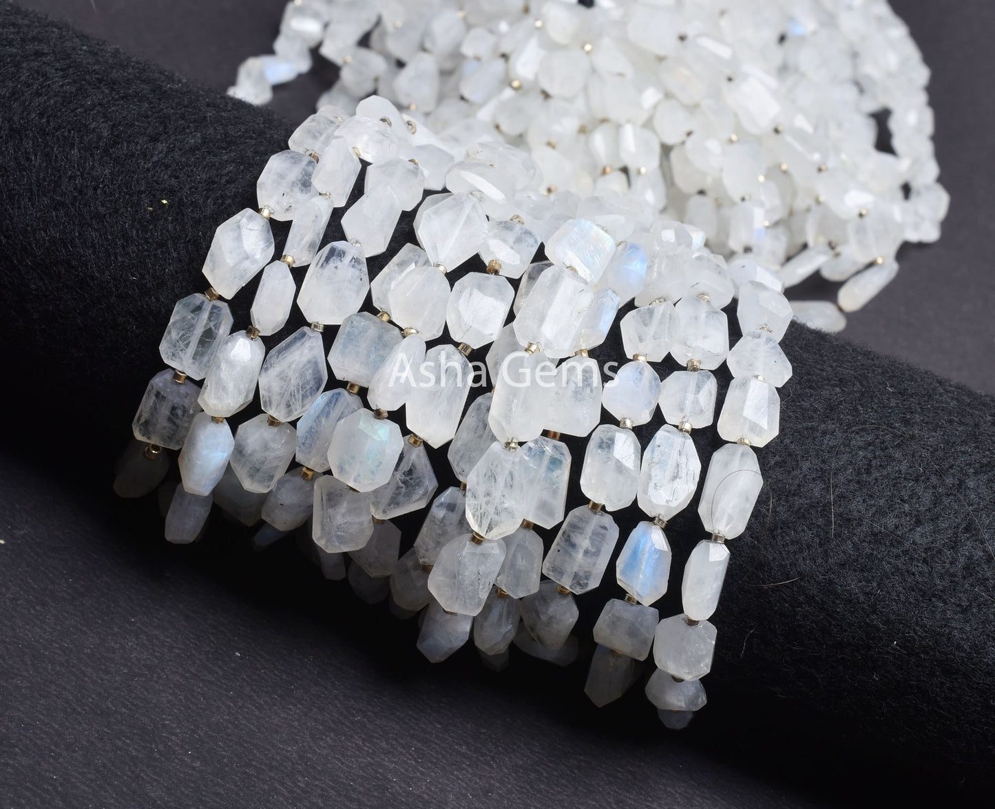 Blue Fire Rainbow Moonstone Faceted Nugget Beads, Natural Flash white Rainbow Indian Cut Nugget Gemstone Beads, Moonstone Beads Jewelry SALE
