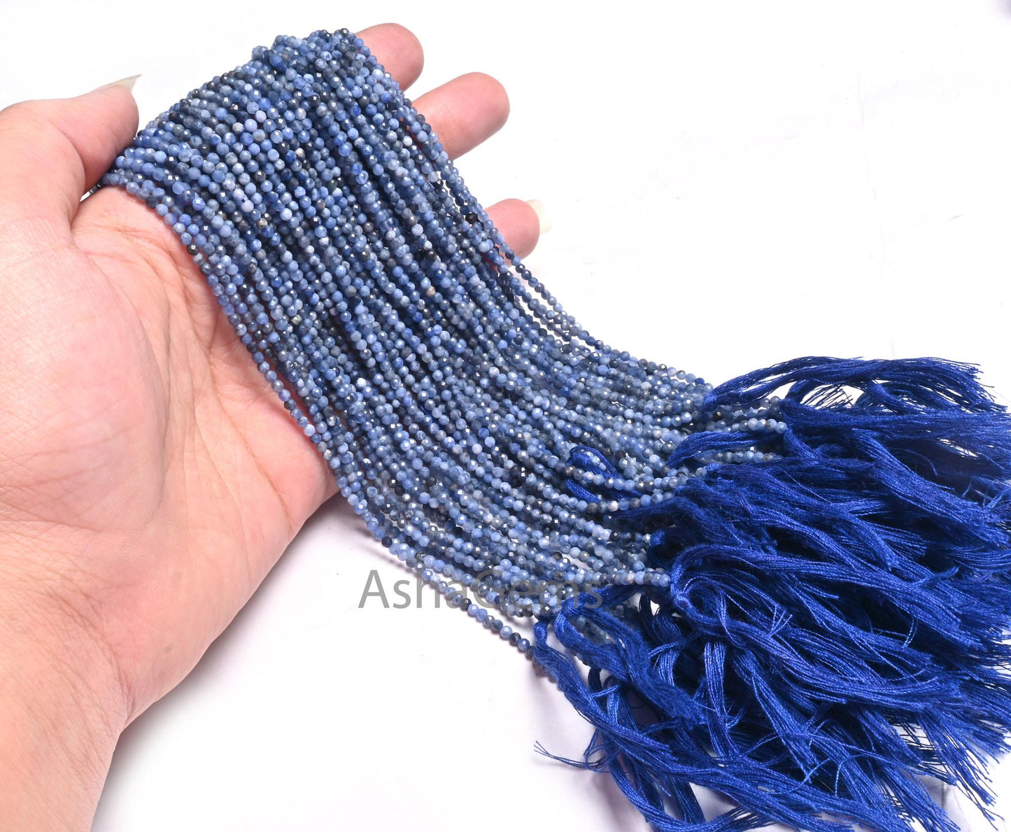 Natural Blue Sodalite Micro Cut Rondelle Shape Gemstone Tiny Beads, 2.25 mm Sodalite Machine Cut faceted Beads Jewelry Necklace Crafts SALE
