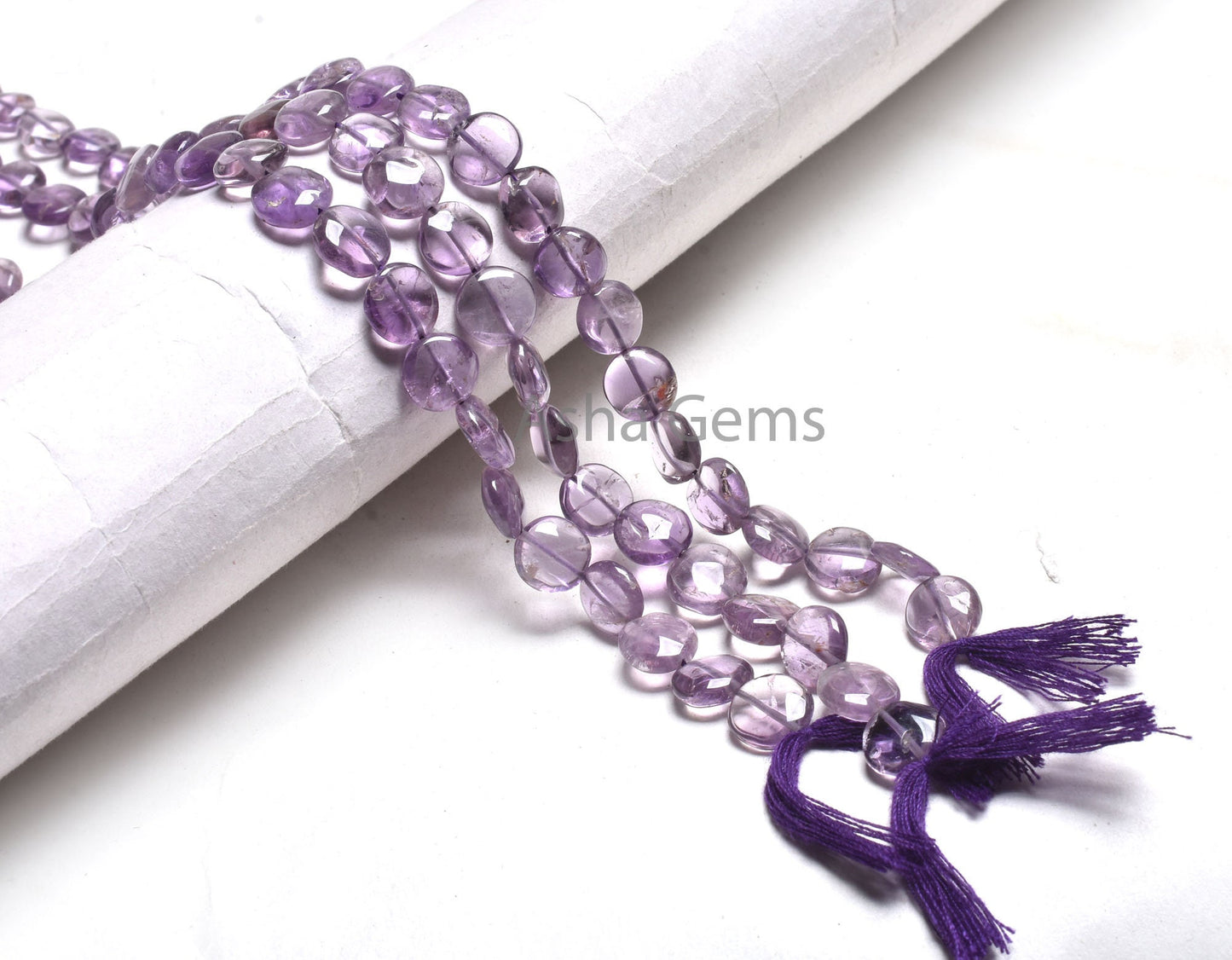 Fine Purple amethyst Smooth Coin Shape Gemstone Beads,13"Strand Amethyst Plain Handmade Coin Straight Drill Amethyst Bead Jewelry Craft SALE