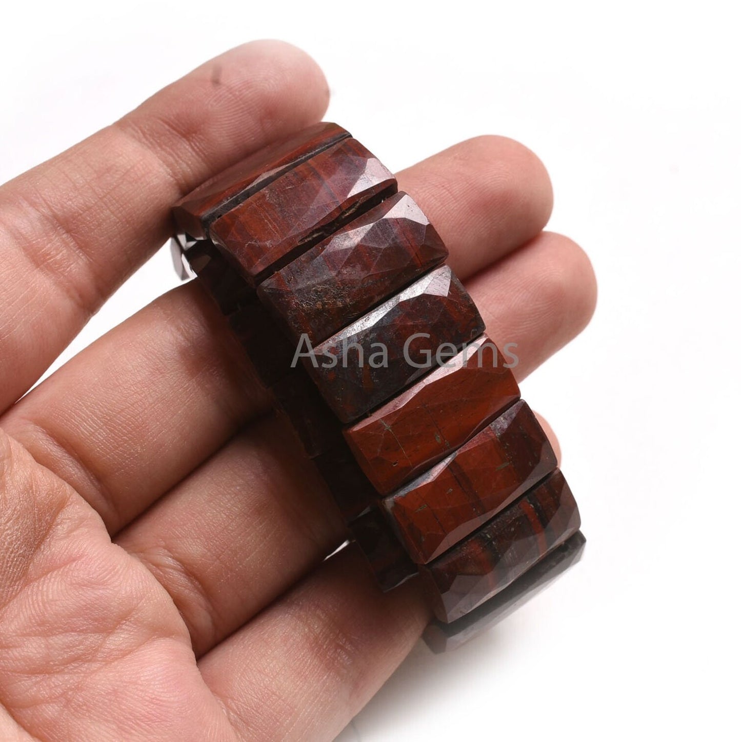 Natural Red Jasper Faceted Rectangle Gemstone Beads,9.5-21 mm Jasper Fancy Chicklet Beads,8" Strand AAA Red Jasper Beads For Bracelet Making