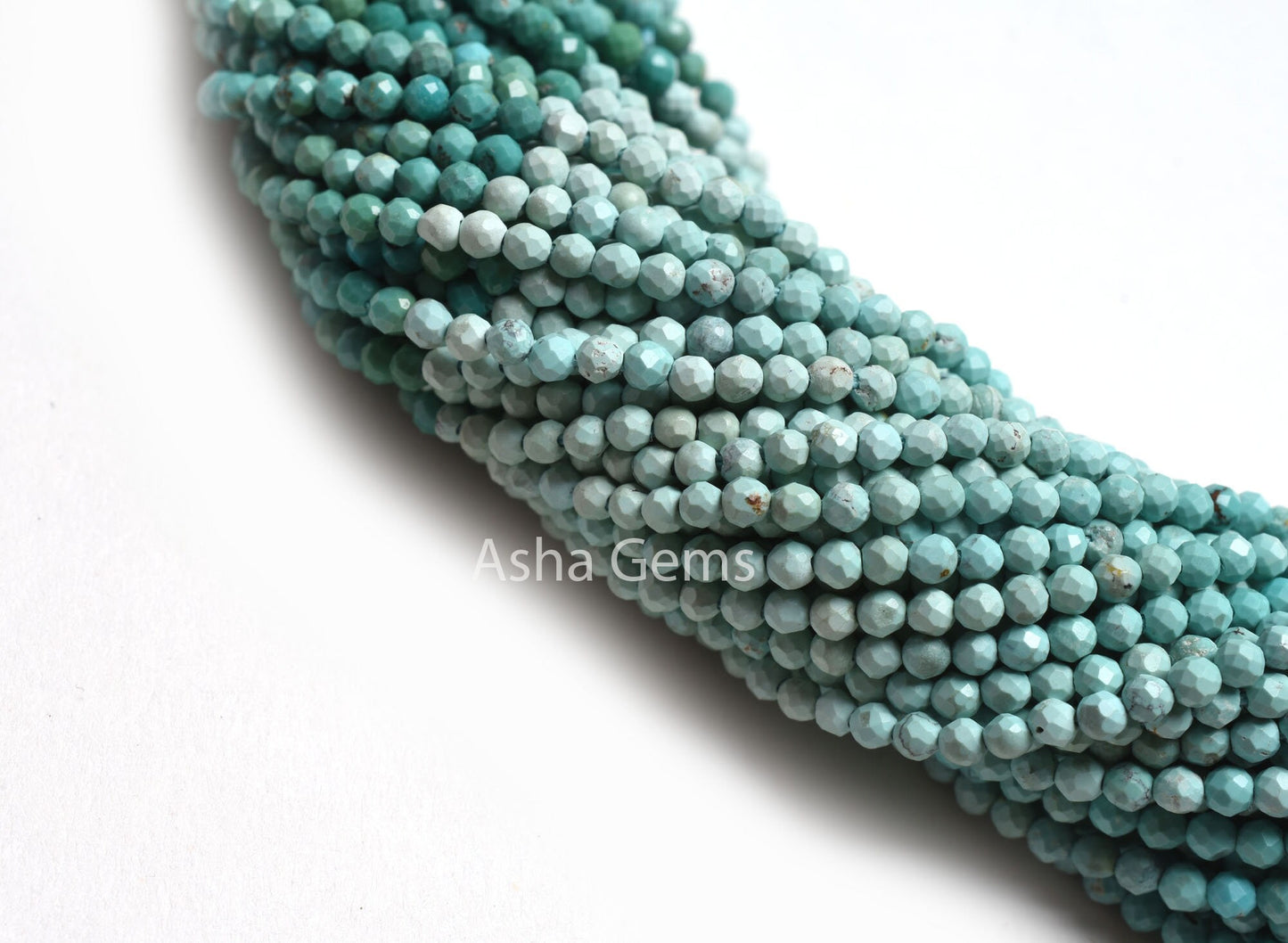 13" Strand AAA Natural Turquoise Micro Cut Faceted Beads,2.25 mm Shaded Blue Turquoise machine cut beads, Real Turquoise Bead Jewelry Crafts