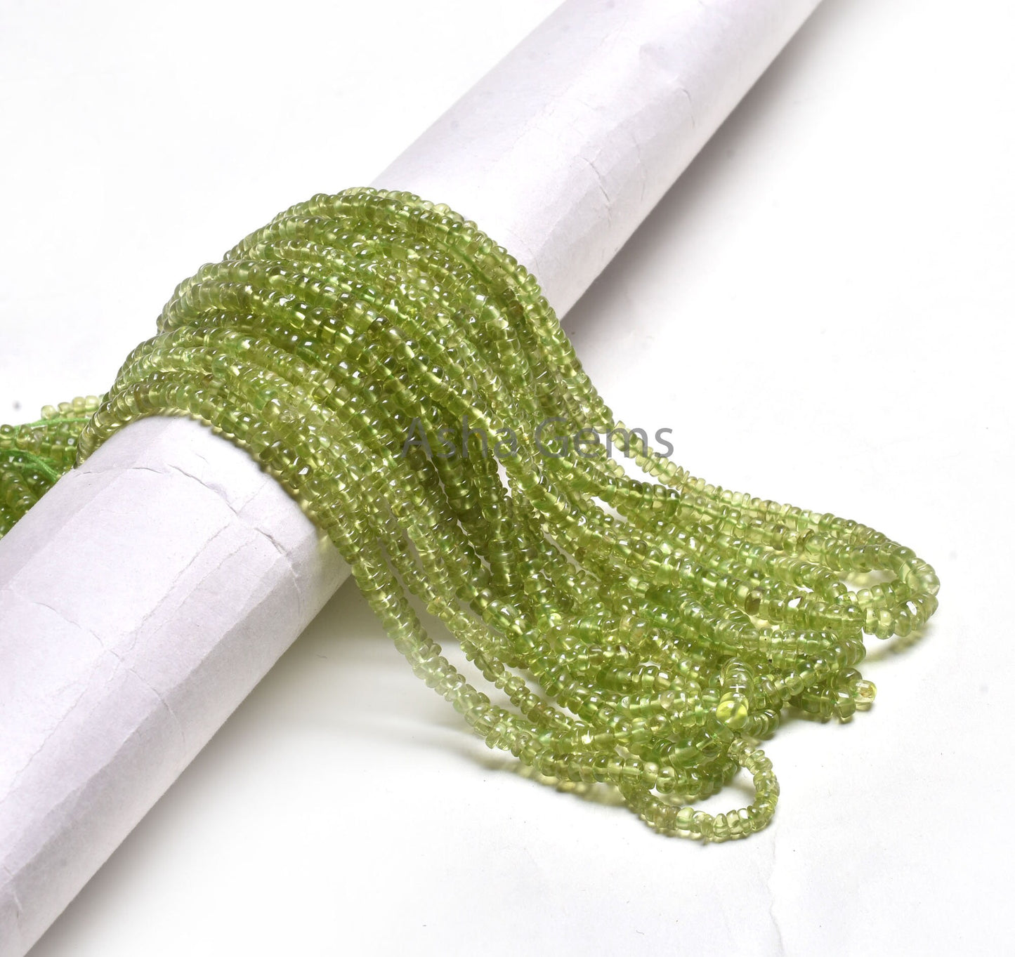 16" Strand Green Peridot Smooth Rondelle Beads, Natural Peridot Beads, Peridot Plain Handmade Gemstone Beads Jewelry making Handicraft SALE