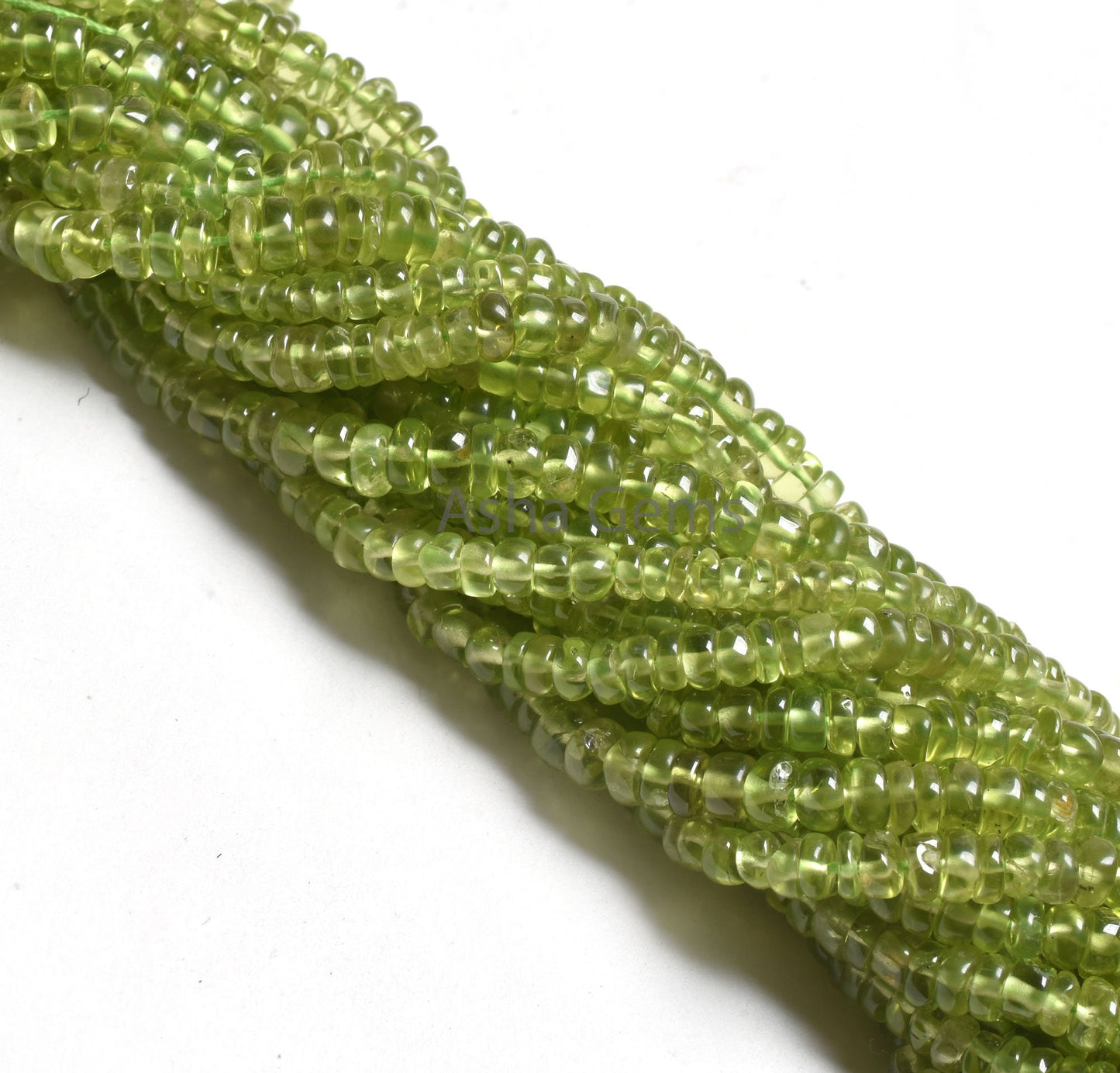 16" Strand Green Peridot Smooth Rondelle Beads, Natural Peridot Beads, Peridot Plain Handmade Gemstone Beads Jewelry making Handicraft SALE
