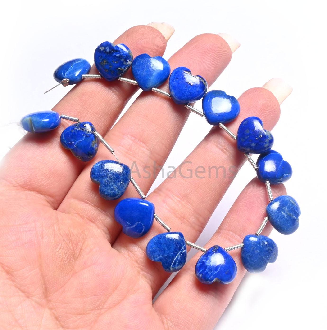 Fine Quality Blue lapis Lazuli Smooth Carving Heart Shape Gemstone Loose Beads, Natural Lapis handmade Carved Heart lapis Bead Jewelry Craft