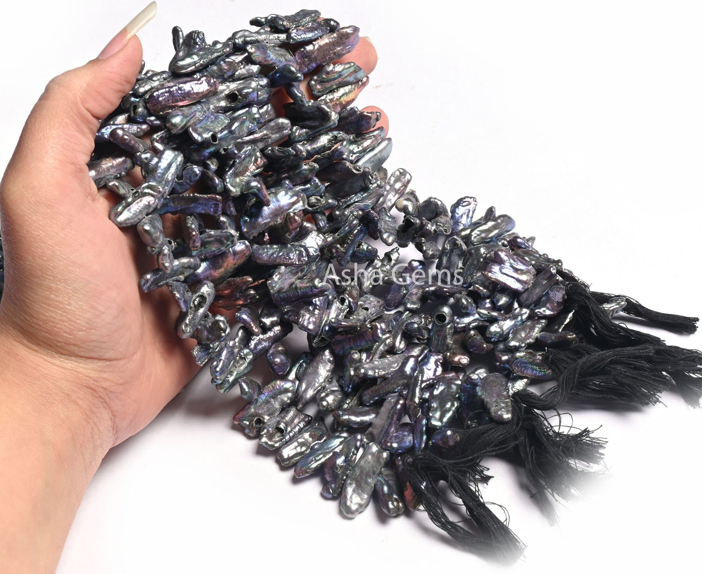 Beautiful Peacock Grey Black Water Pearl Uneven Shape Side Drill Nugget Beads,Fire ball Baroque Pearl Gemstone Pearl Bead Jewelry Craft SALE