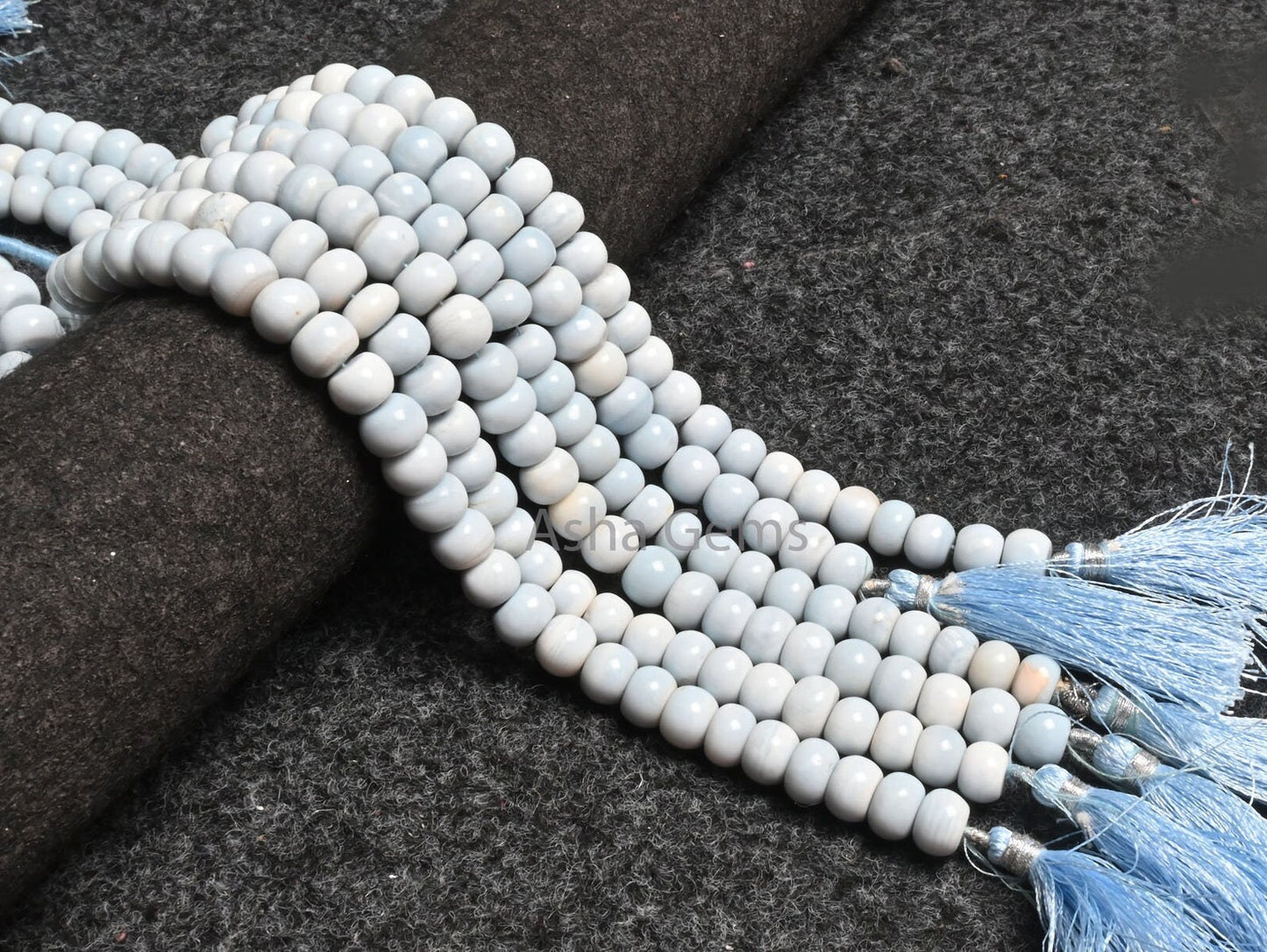 Fine Light Pigeon Blue Opal Smooth Rondelle Beads, Blue Oregon Opal Plain Handmade Gemstone Beads, Opal Beads Jewelry Making Handicraft SALE