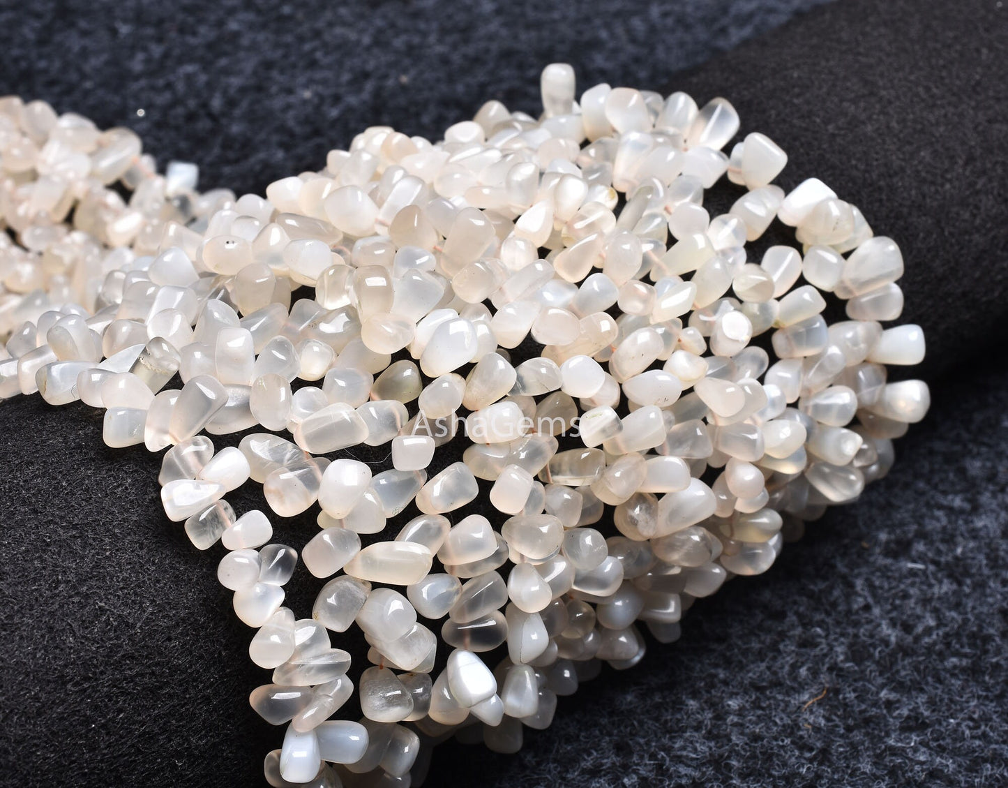 Natural White Moonstone Smooth Uneven Drops Shape Gemstone Beads, Milky White Moonstone Side Drill Drops Handmade Bead, Moonstone Teardrops