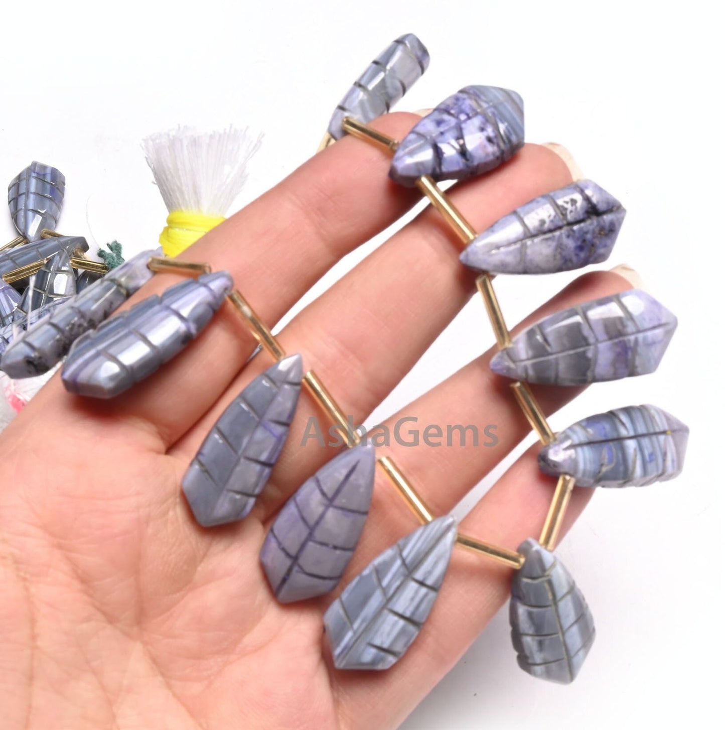 Shaded Blue Grey Opal Fancy Pears Shape carving Gemstone Side Drill Beads, Opal carved Fancy Pear handmade Uneven Beads Jewelry Making Craft
