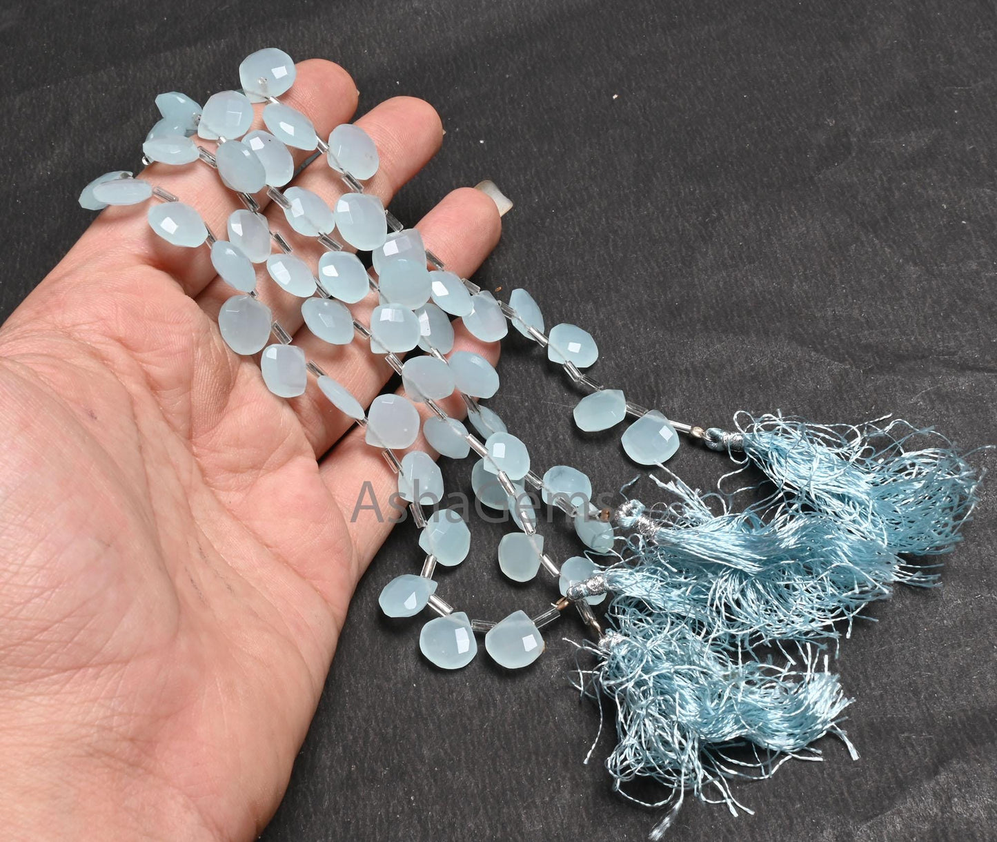 AAA Quality Aqua Chalcedony Color Hydro faceted Heart Beads,8" Aqua Blue Hydro Heart Briolette Checker Cut Beads For Jewelry Handicraft SALE