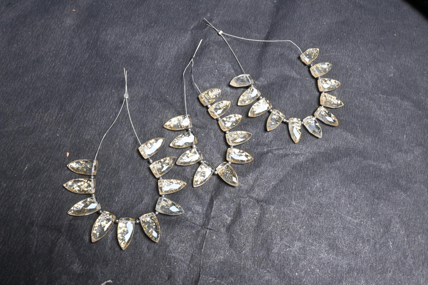 Natural Crystal Quartz Doublet Fancy Arrow Shape faceted Beads,8-16mm Crystal Gold Foil Doublet Side Drill Briolette Bead Jewelry Craft SALE (18705)