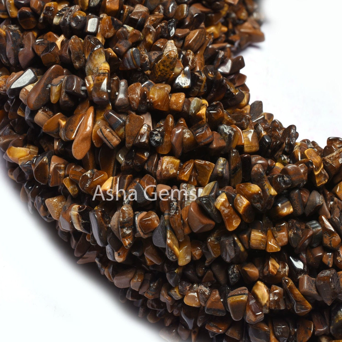 34" Strand Natural Tiger Eye Gemstone Uncut Chips Beads, Fine Quality Yellow Brown Tiger Eye Uneven Polish raw rough beads jewelry Tiger Eye