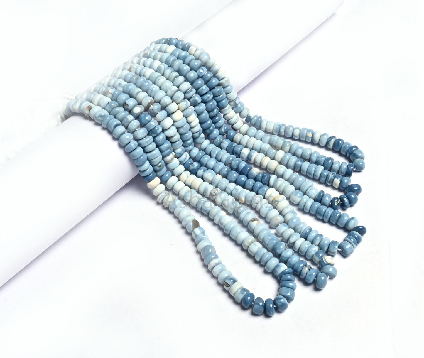 Beautiful Blue Oregon Opal Smooth Gemstone Beads, Shaded Blue White Opal Plain Handmade Rondelle Uneven Beads, Pigeon blue Opal jewelry SALE