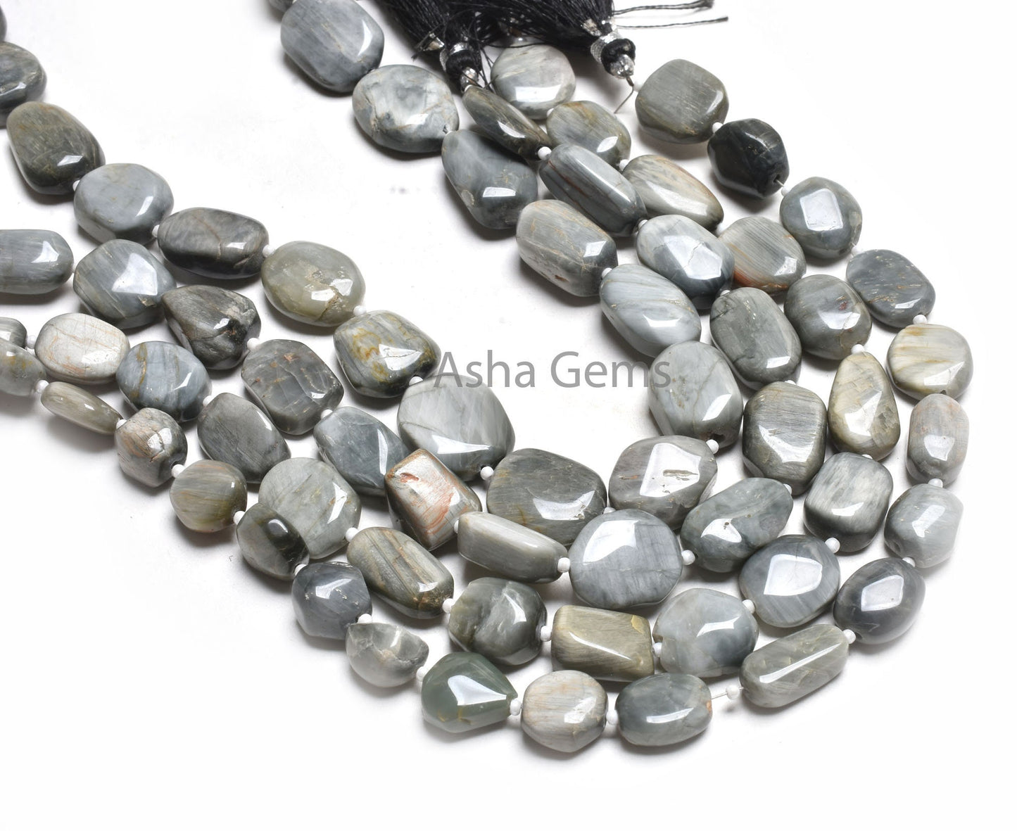 Natural Cats Eye Smooth Nuggets Beads,13.5 inch Strand Cats Eye Plain Tumble Shape Handmade Gemstone Beads, Cats Eye Bead Jewelry Craft SALE