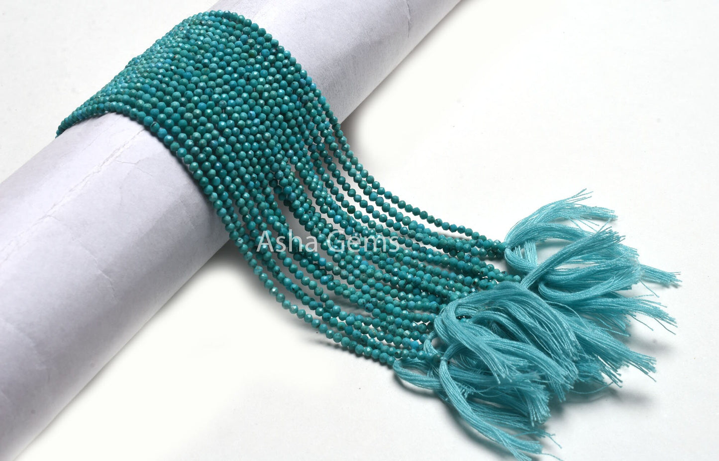 AAA Natural Arizona Turquoise Micro Cut Gemstone Beads,2.5 mm American Turquoise Machine Cut Rondelle Faceted Beads,13" Blue Turquoise Beads