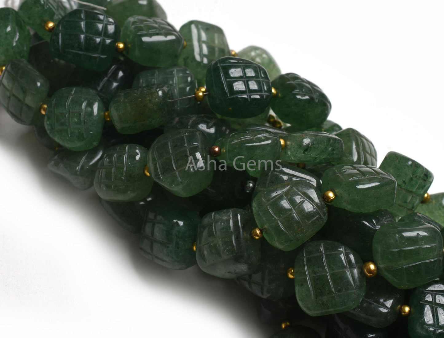 Natural Green Strawberry Quartz Carving Gemstone Beads, Strawberry Handmade carved Fancy Nugget Uneven Square Shape Beads Jewelry Craft SALE