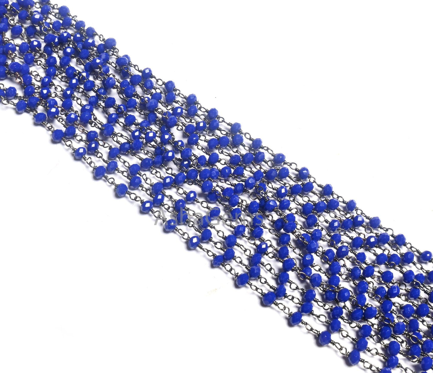 AAA Quality Blue Lapis Hydro Rondelle Faceted Beads Rosary Chain,3 mm Black Metal Plated Gunmetal Wire Wrap Chain Jewelry Making handicrafts