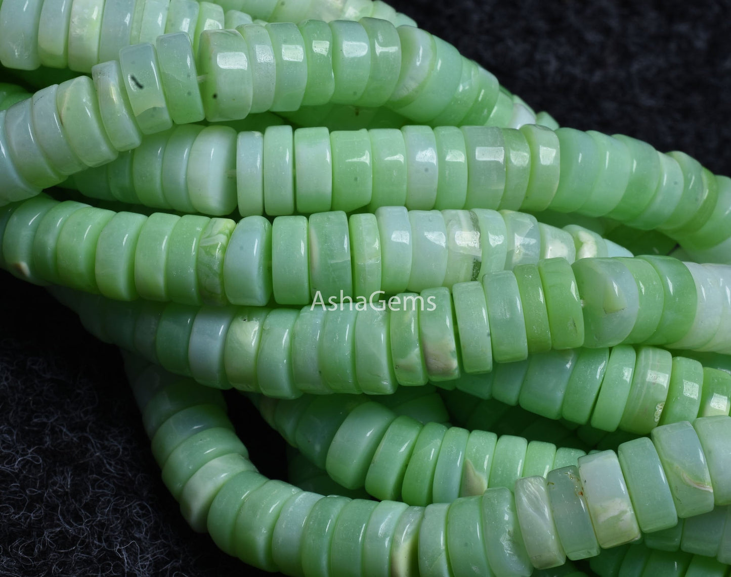 AAA Shaded parrot Green Opal Smooth heishi Tyre Gemstone beads,8 mm Opal Plain Wheel shape beads, Green Opal Smooth flat tyre beads Jewelry
