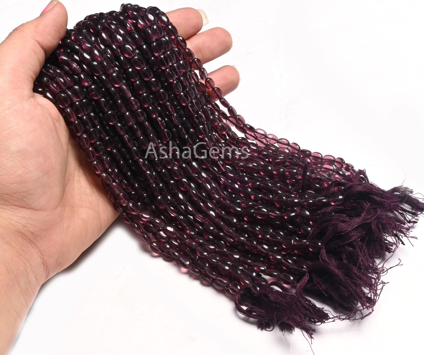 5.5-7mm Beautiful Purple Garnet Color Hydro Smooth Oval Shape Beads,13" Fine purple Hydro Plain Oval handmade Bead Jewelry making Craft SALE