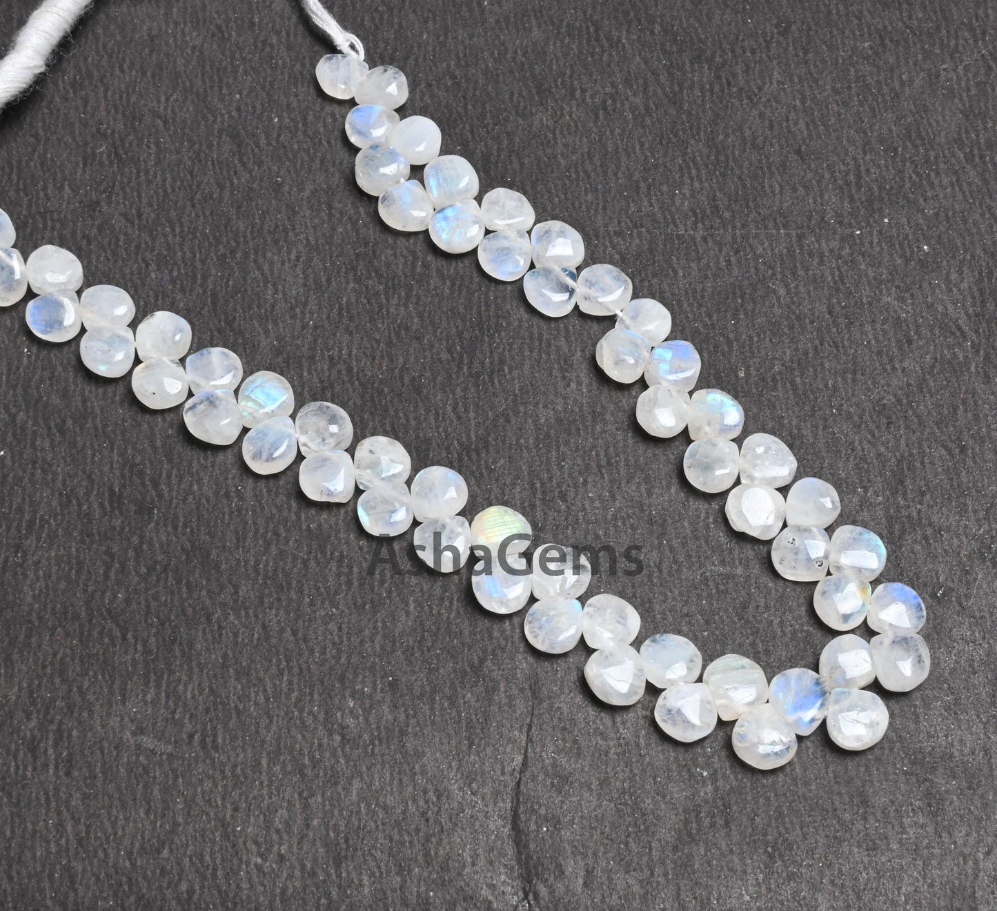 9"Strand Natural Rainbow moonstone Smooth Heart Gemstone beads, Blue Fire Rainbow Uneven Heart Shape Handmade bead Jewelry Making Craft SALE