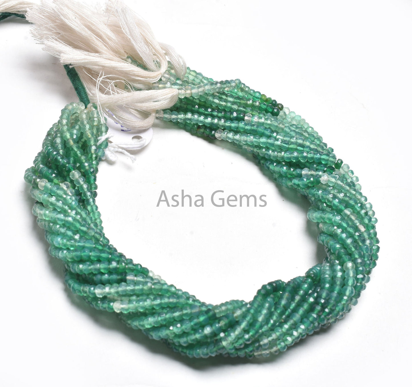 3.5 mm AAA Quality Shaded Green Onyx Faceted Rondelle Beads, Green Onyx Indian Machine Cut Gemstone Beads, Onyx Beads Jewelry Making Crafts
