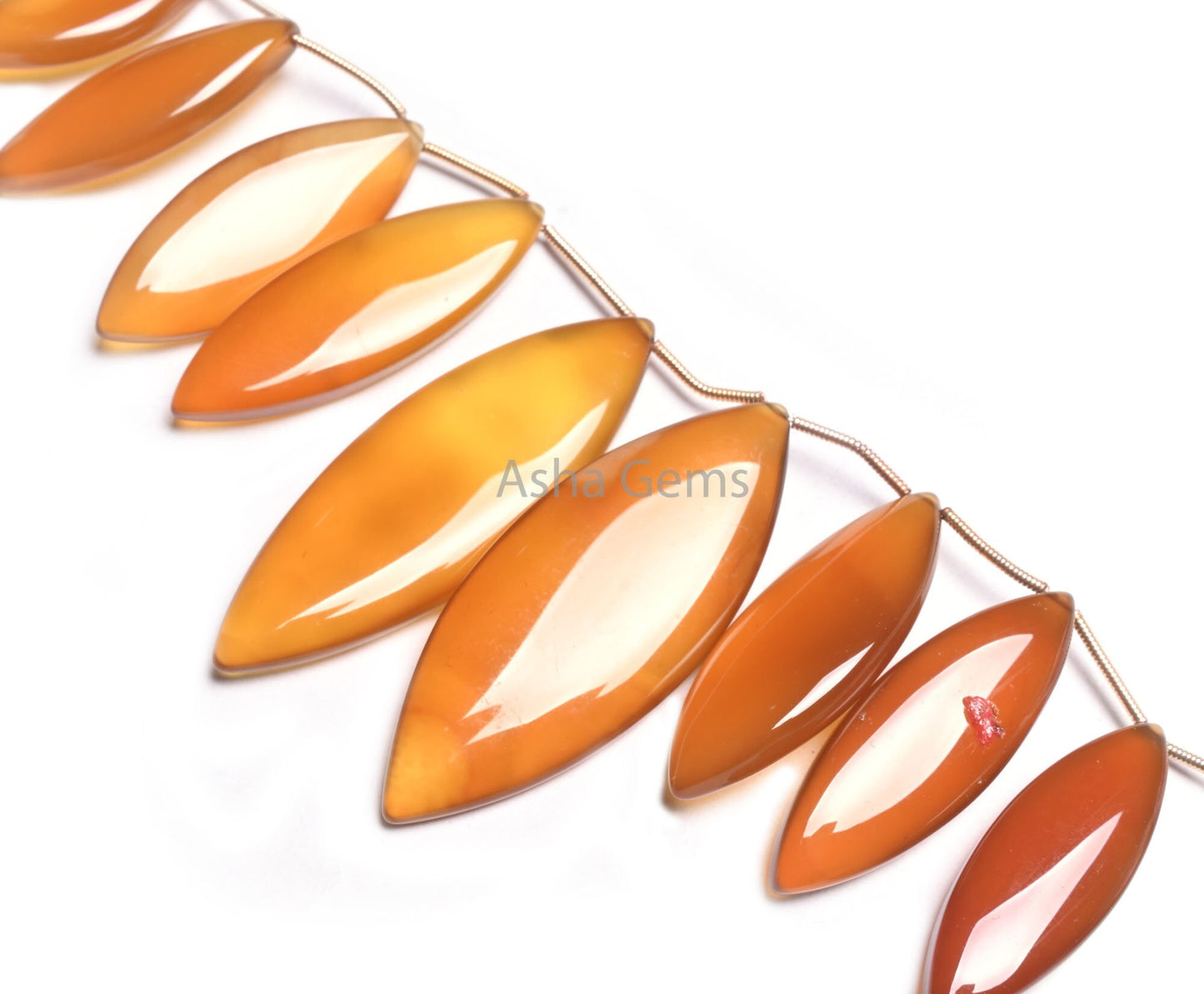 Beautiful Shaded Yellow Brown Chalcedony Marquise Shape smooth Beads, AAA Chalcedony Handmade Marquise Side Drill Beads Jewelry Making Craft