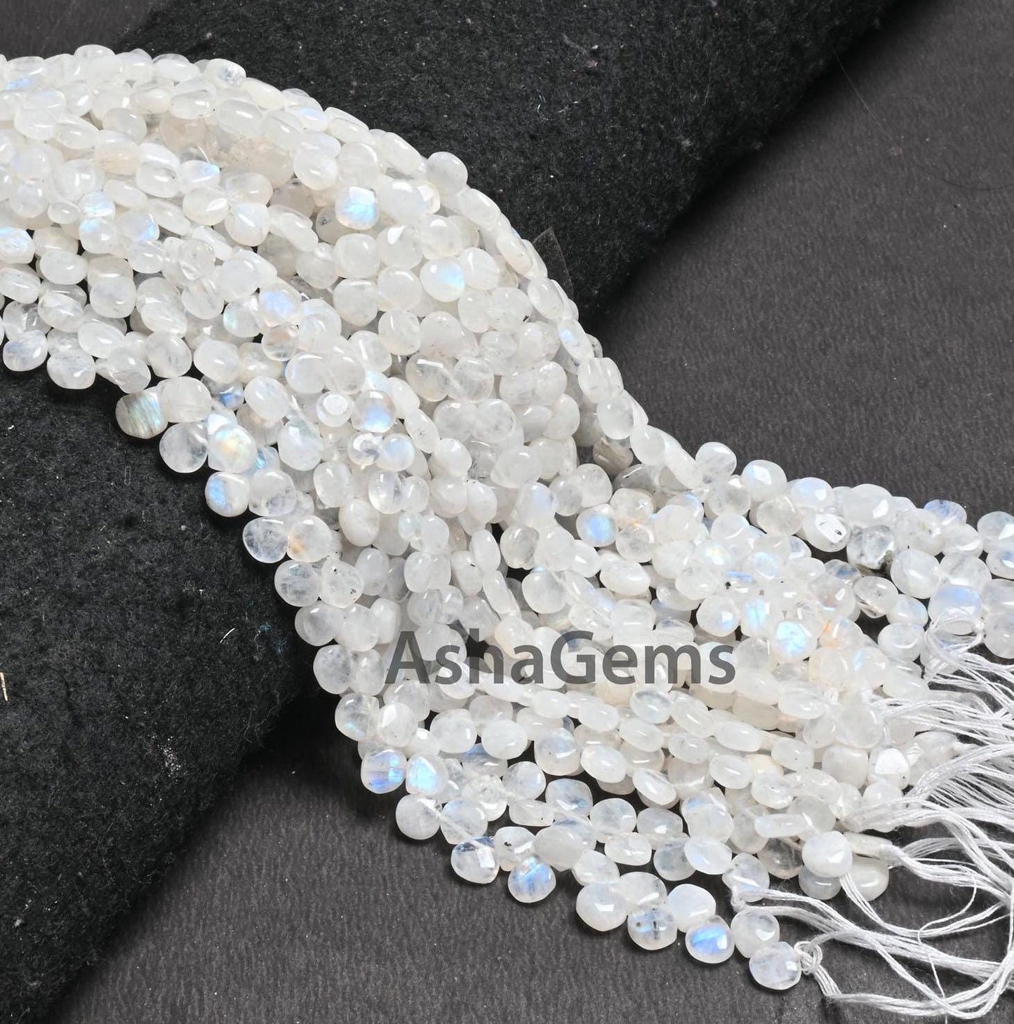 9"Strand Natural Rainbow moonstone Smooth Heart Gemstone beads, Blue Fire Rainbow Uneven Heart Shape Handmade bead Jewelry Making Craft SALE